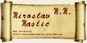 Miroslav Maslić vizit kartica